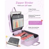 image:imageZipper Binder 3 Ring with Ita Window 3 Inch DRing Binder with Zipper and Strap Fits 14 Laptop 600 Sheets Capacity 3in1 ShoulderBackpackHandle Binder Bag for School Office Commute BlackPurple