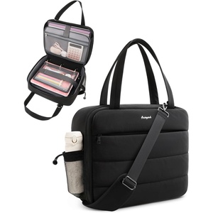 image:imagePuffer Zipper Binder 3 Ring with Pencil Pouch 3 Dring Binder with Zipper and Shoulder Strap 600 Sheets Capacity Zip Up Binder with 156 Laptop Pocket Binder Bag for School College Office BlackBlack