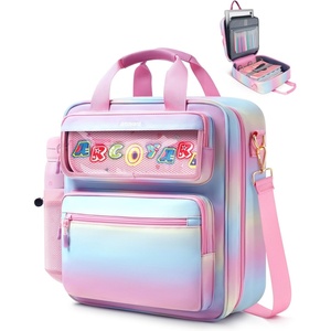 image:imageZipper Binder 3 Ring with Ita Window 3 Inch DRing Binder with Zipper and Strap Fits 14 Laptop 600 Sheets Capacity 3in1 ShoulderBackpackHandle Binder Bag for School Office Commute BlackPink Blue