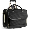 image:imageArcoyard Rolling Laptop Bag Women Rolling Briefcase for Women for Work 17 Inch Computer Bag with Wheels Fashion Flap Laptop Bag With Wheels for Work Business TSA Friendly Design Light PurpleGlossy Black